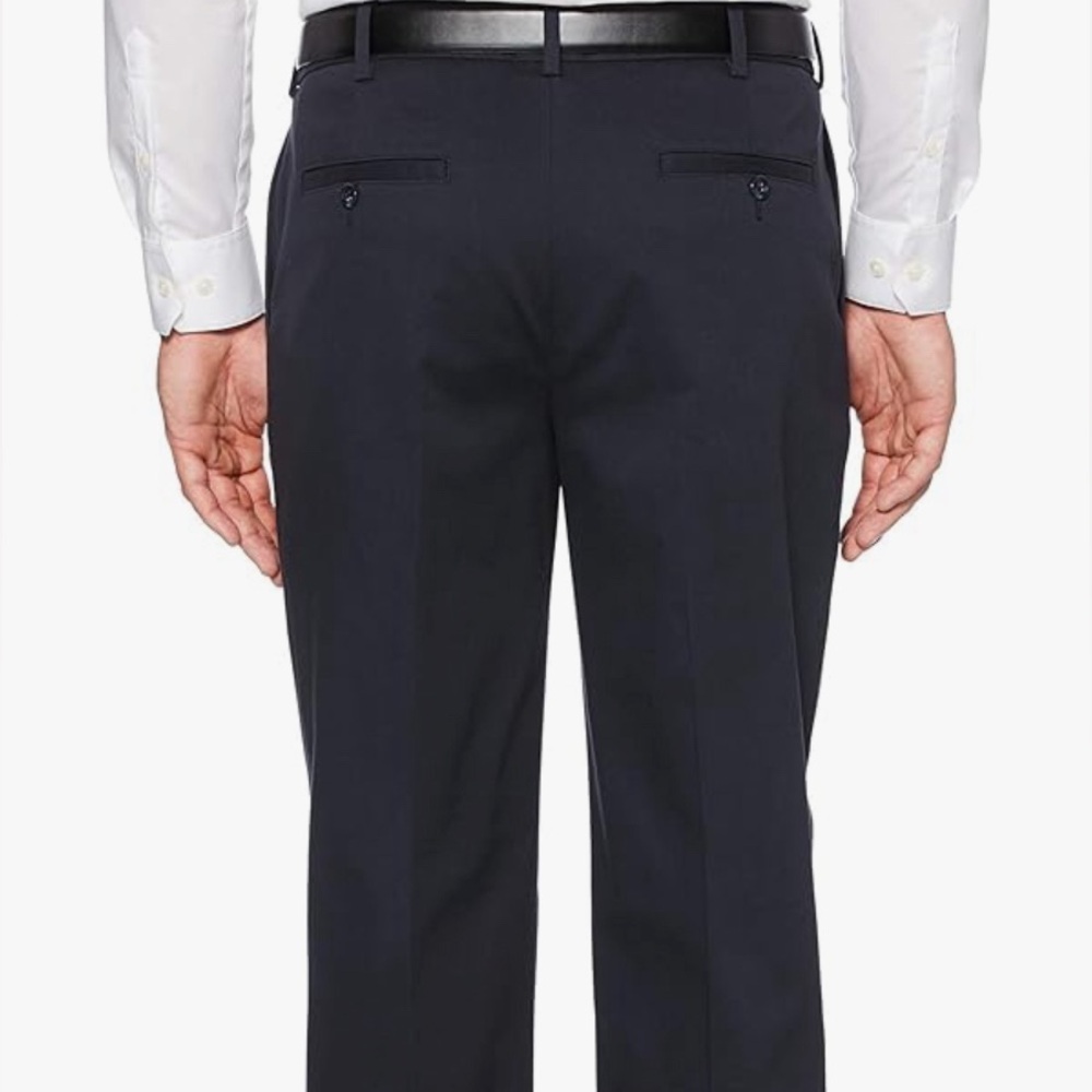 Savane Men's Pleated Chino Pants with Expandable Waistband, Casual Pants 34x30